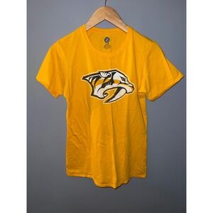NHL Nashville Predators T-Shirt Mens Medium Gold Hockey Graphic Tee Smashville
